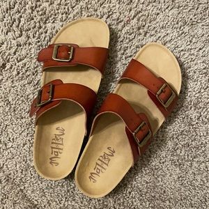 Brown Birkenstock style Target sandals, size 9